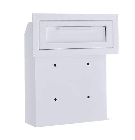 metal baffle drop box|through the door locking drop box.